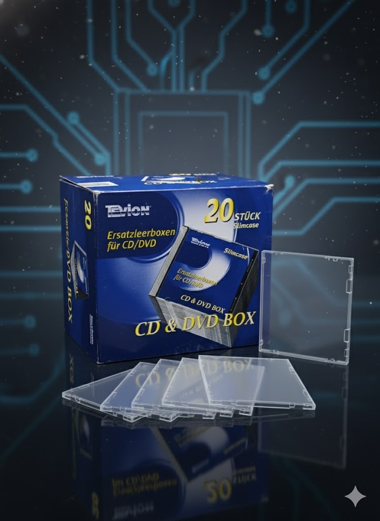 Tevion Ersatzleerboxen für CD/DVD 20 Stück, Hüllen